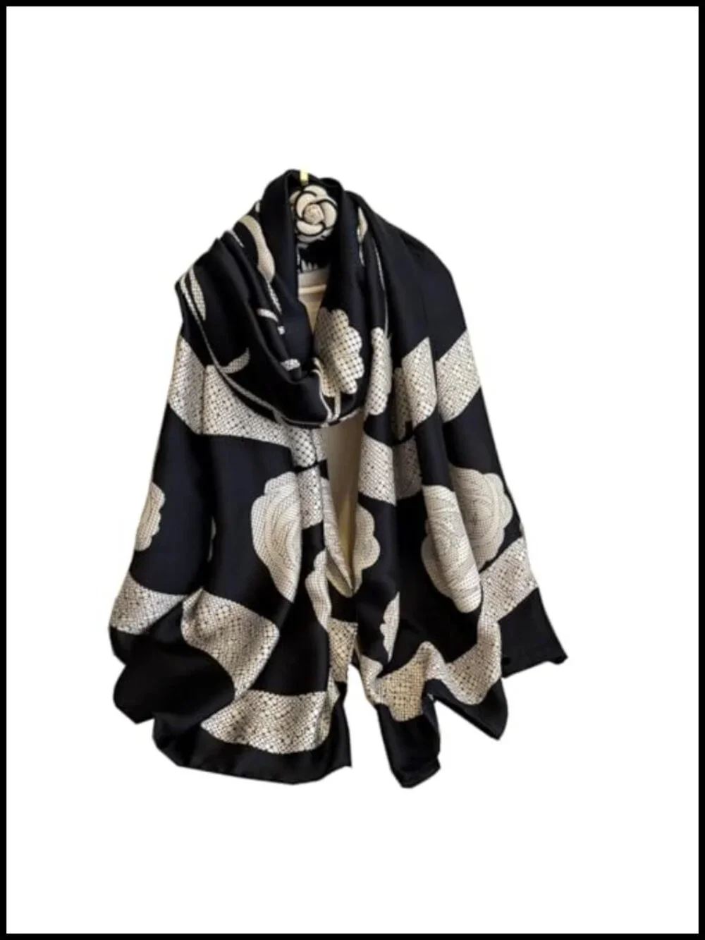 Oversized Luxury Silk Scarf Long Satin Fashion Shawl Wrap Lightweight